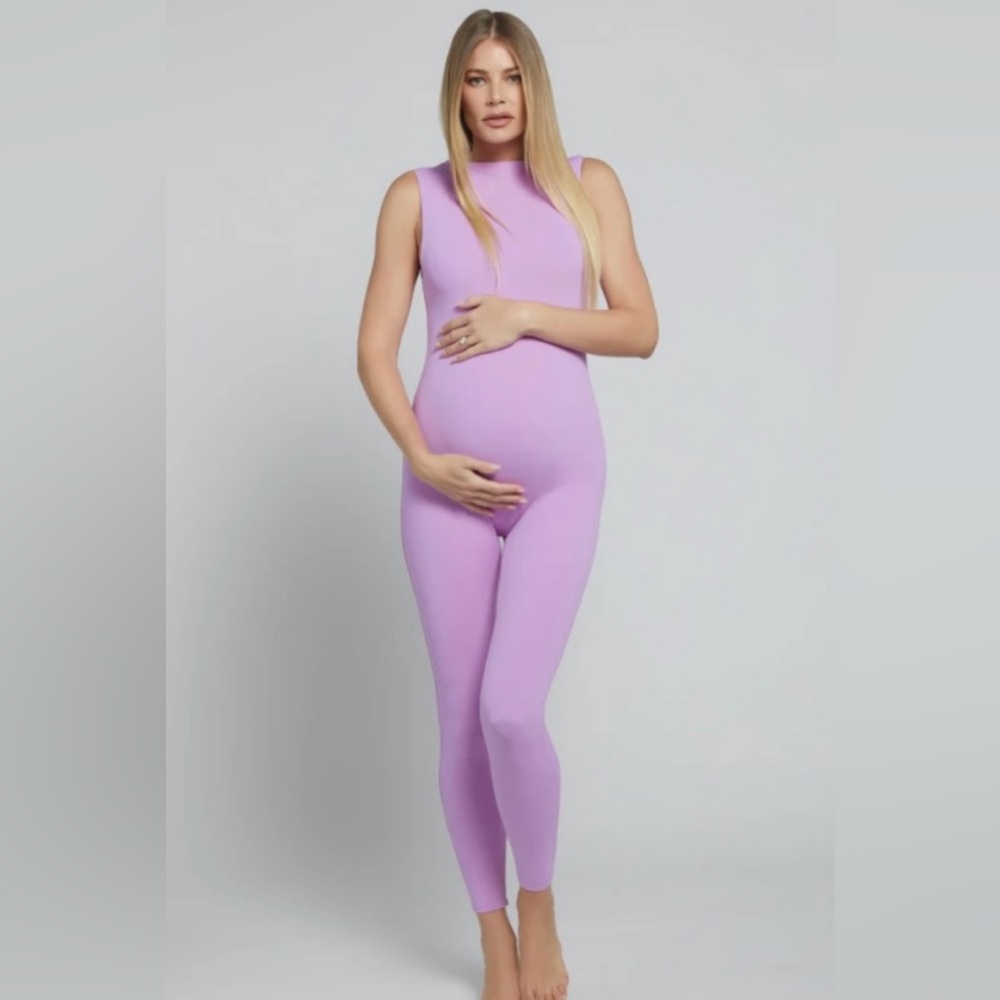 Sleeveless Maternity Jumpsuit in Lilac